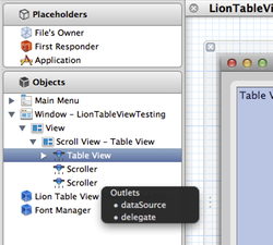 Xcode setup table view datasource and delegate step2 thumb